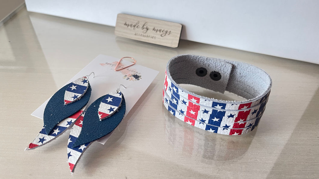 Stars and Stripes Earring + Bracelet Set