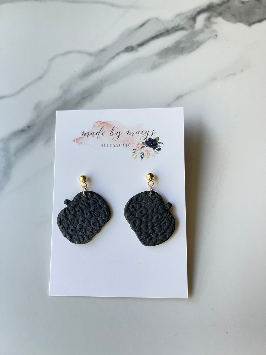 Matte Black Leopard Pumpkins