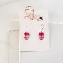 Load image into Gallery viewer, Valentine’s Collection - Plaid Oval Dangles
