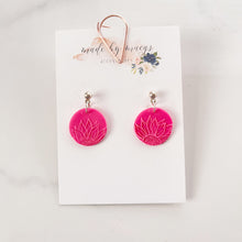 Load image into Gallery viewer, Valentine’s Collection - Pink Flowers Circle Dangle
