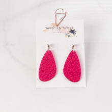 Load image into Gallery viewer, Valentine’s Collection - Deep Pink Leopard Embossed Dangles
