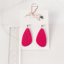 Load image into Gallery viewer, Valentine’s Collection - Deep Pink Leopard Embossed Dangles
