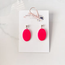 Load image into Gallery viewer, Valentine’s Collection - Neon Pink Oval Dangles
