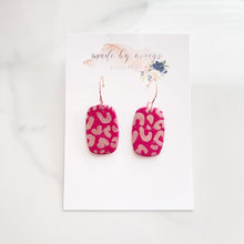 Load image into Gallery viewer, Valentine’s Collection - Burgundy &amp; Rose Gold Rounded Oval Dangles
