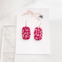 Load image into Gallery viewer, Valentine’s Collection - Burgundy &amp; Rose Gold Rounded Oval Dangles
