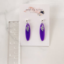 Load image into Gallery viewer, Valentine’s Collection - Translucent Purple Skinny Oval Dangles
