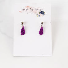 Load image into Gallery viewer, Valentine’s Collection - Embossed Leopard Purple Clay Mini Drops
