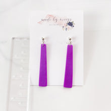 Load image into Gallery viewer, Valentine’s Collection - Shimmer Purple Clay Elegant Bar Dangles
