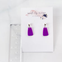 Load image into Gallery viewer, Valentine’s Collection - Shimmer Purple Clay Mini Rectangle Dangles
