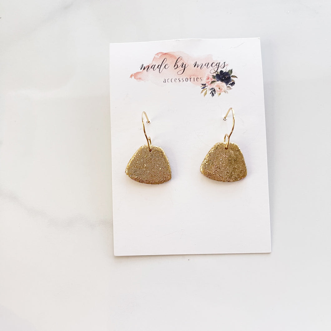 Clay - Glitter Gold Fan Dangles