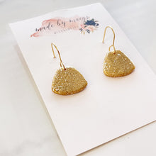 Load image into Gallery viewer, Clay - Glitter Gold Fan Dangles
