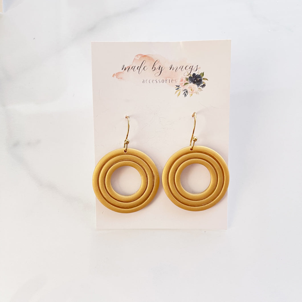 Clay - Shimmer Gold Circle Dangles