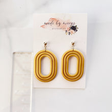 Load image into Gallery viewer, Clay - Shimmer Gold Oval Dangles
