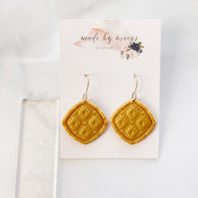 Load image into Gallery viewer, Clay - Shimmer Gold Embossed Diamond Dangles
