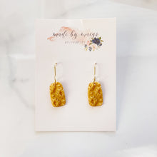 Load image into Gallery viewer, Clay - Shimmer Gold Embossed Mini Rectangle Dangles
