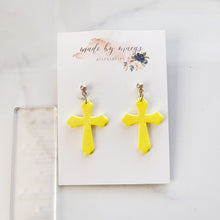 Load image into Gallery viewer, Clay - Sunshine Yellow Cross Dangles
