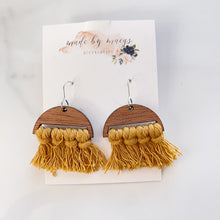 Load image into Gallery viewer, Macrame - Mustard Yellow Arch Dangles
