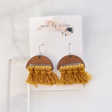 Load image into Gallery viewer, Macrame - Mustard Yellow Arch Dangles
