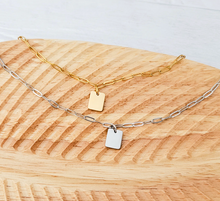 Load image into Gallery viewer, Petite Rectangle Paperclip Anklet — Leave Notes at Checkout
