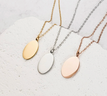 Load image into Gallery viewer, Oval Pendant Necklace — Leave Notes at Checkout
