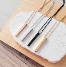 Load image into Gallery viewer, Vertical Bar Necklace — Leave Notes at Checkout
