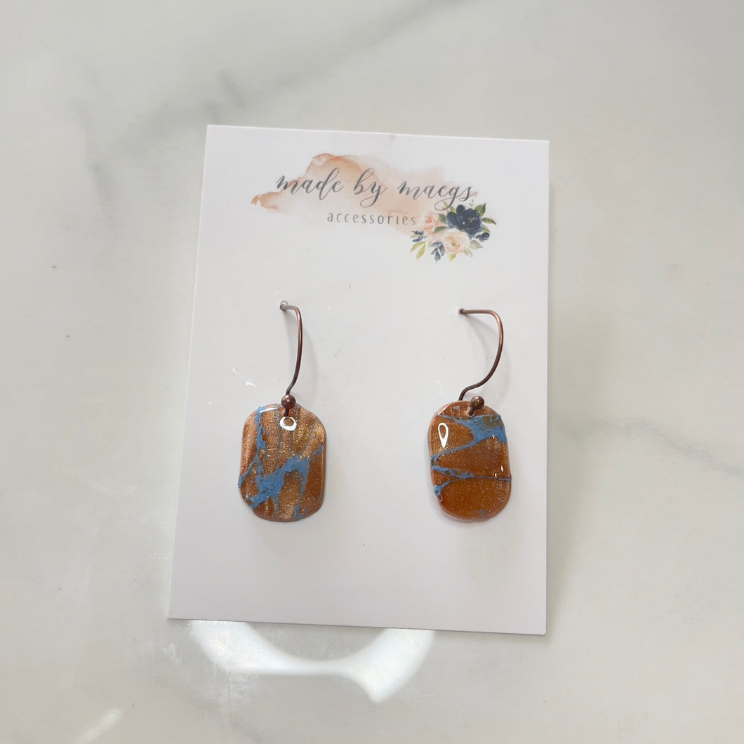 Copper Sea - Oval Dangles