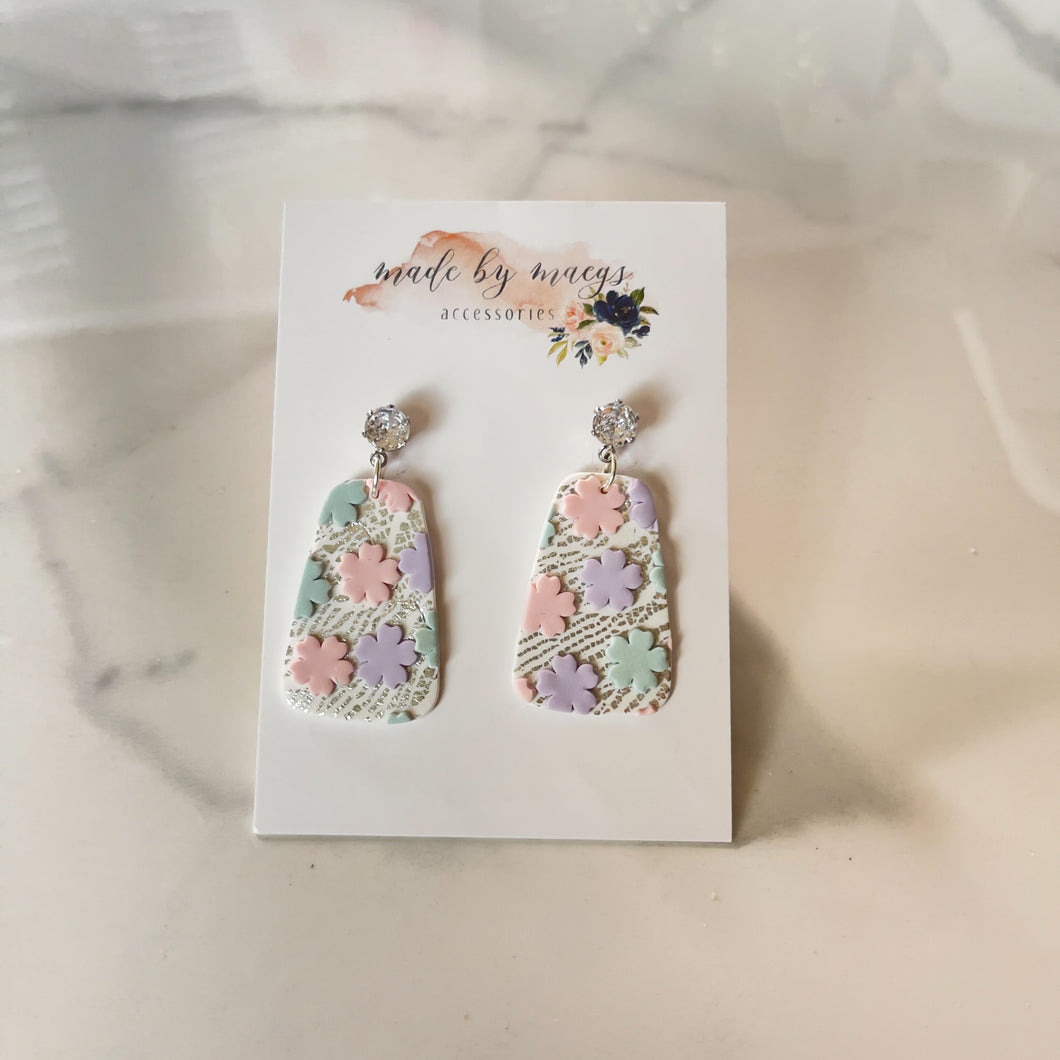 Spring Refresh - Floral Rectangle Dangles