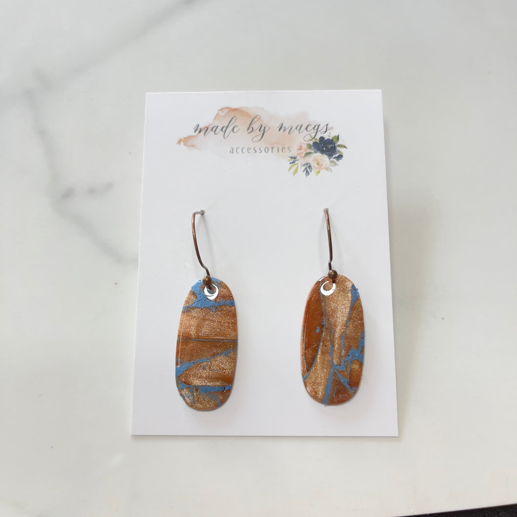 Copper Sea - Elongated Oval Dangles