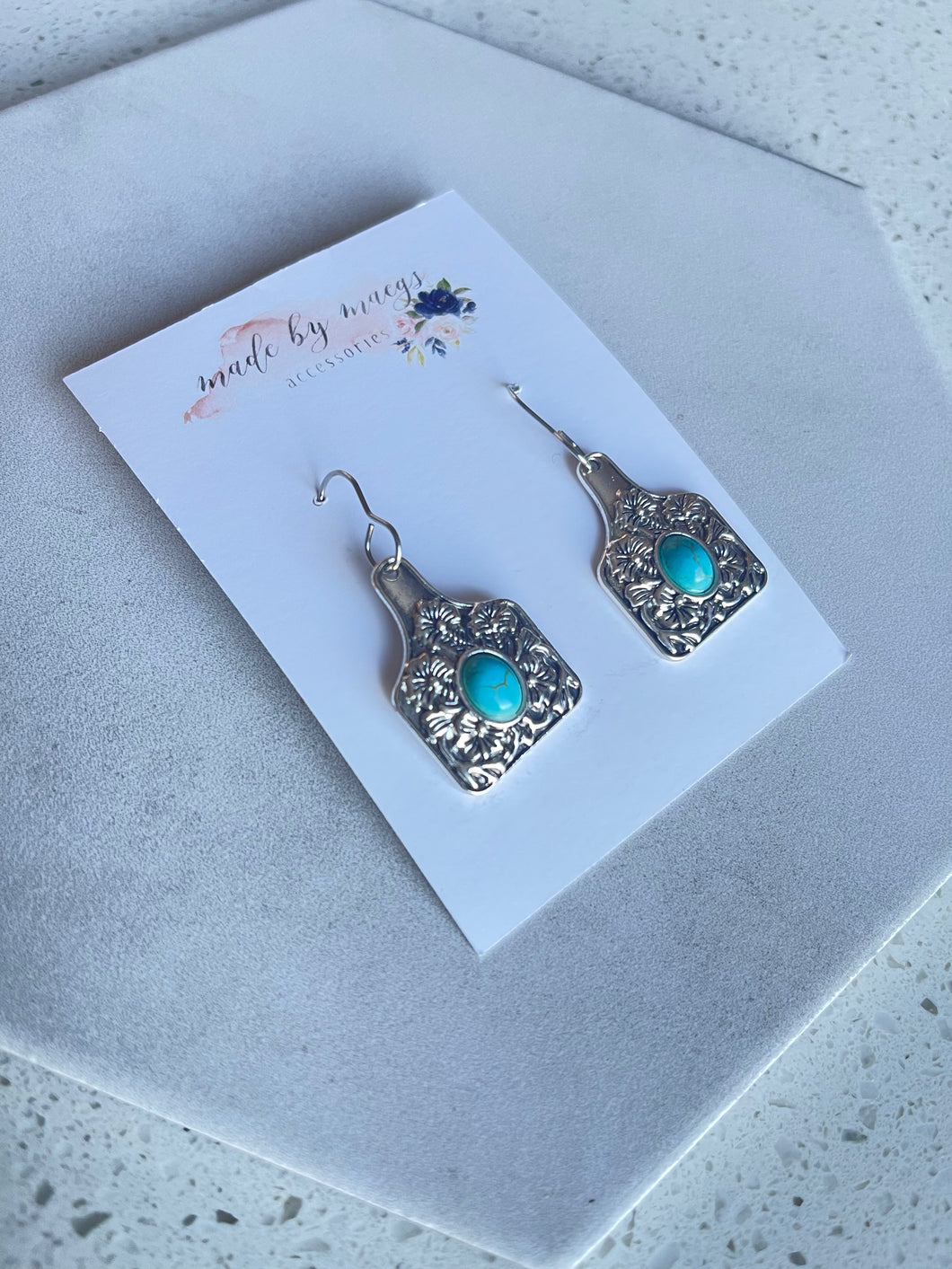 Western Metal - Turquoise Tags