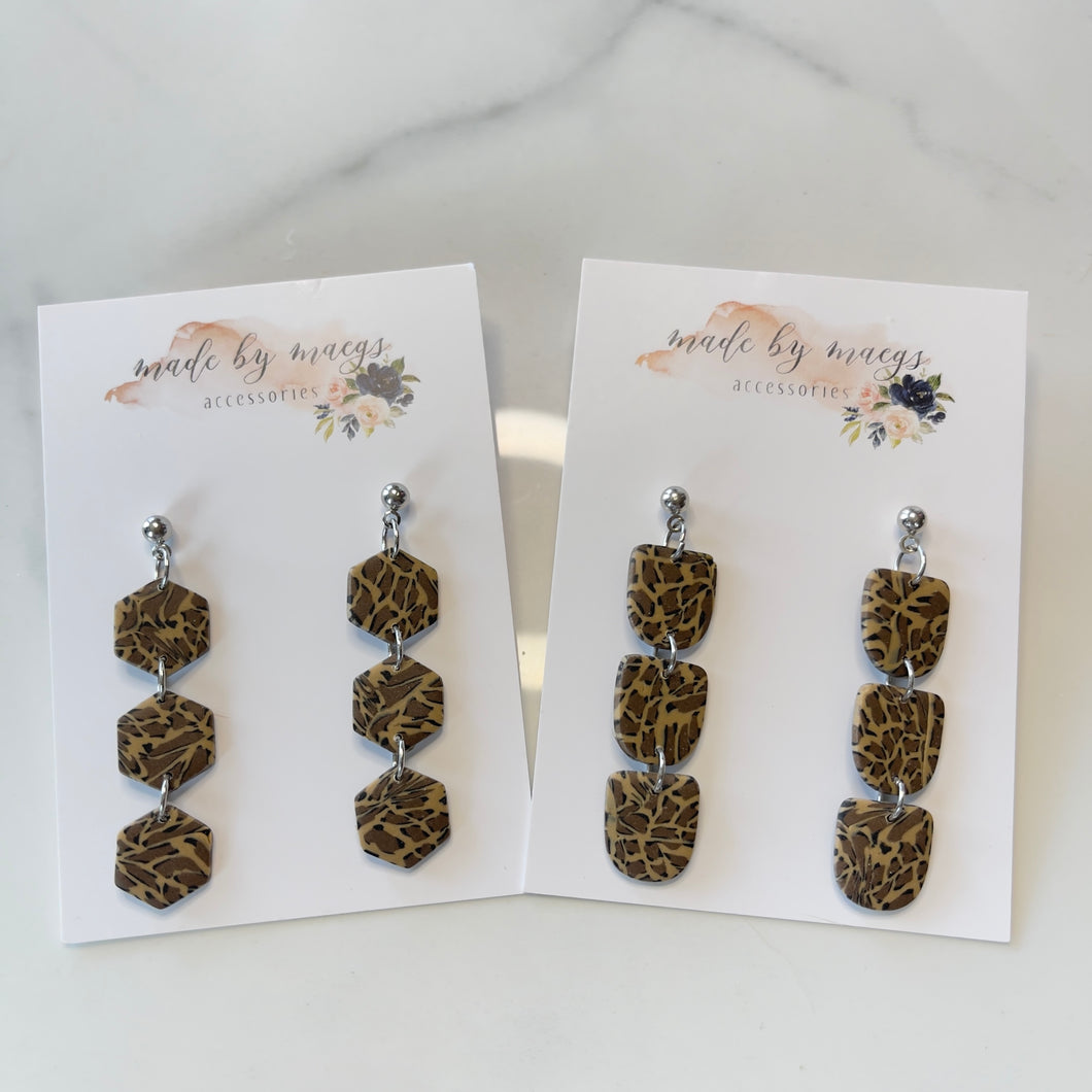 Leopard Print - Triple Dangles