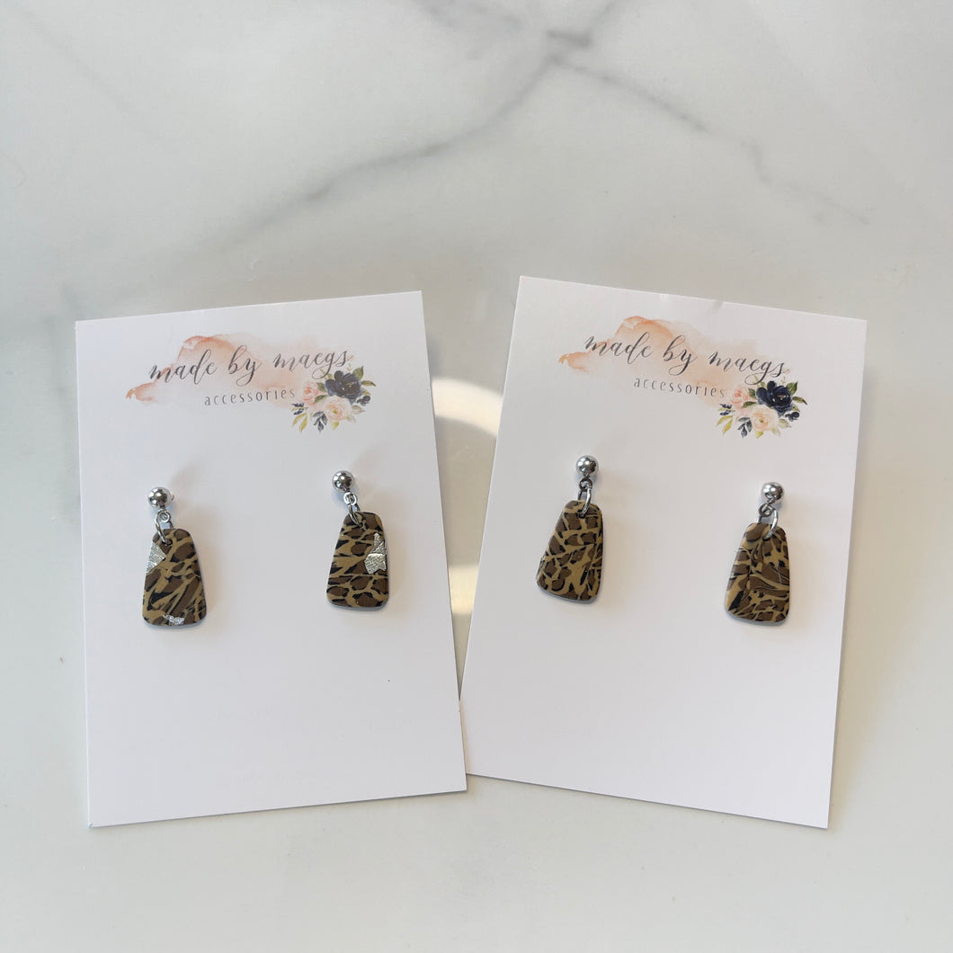 Leopard Print - Rectangle Dangles