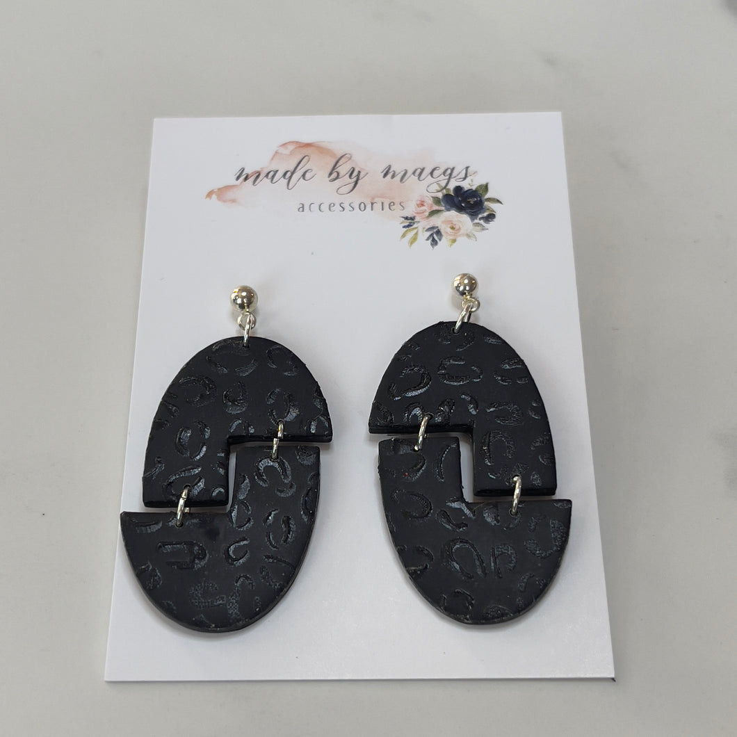 Matte Black Leopard - Dangles