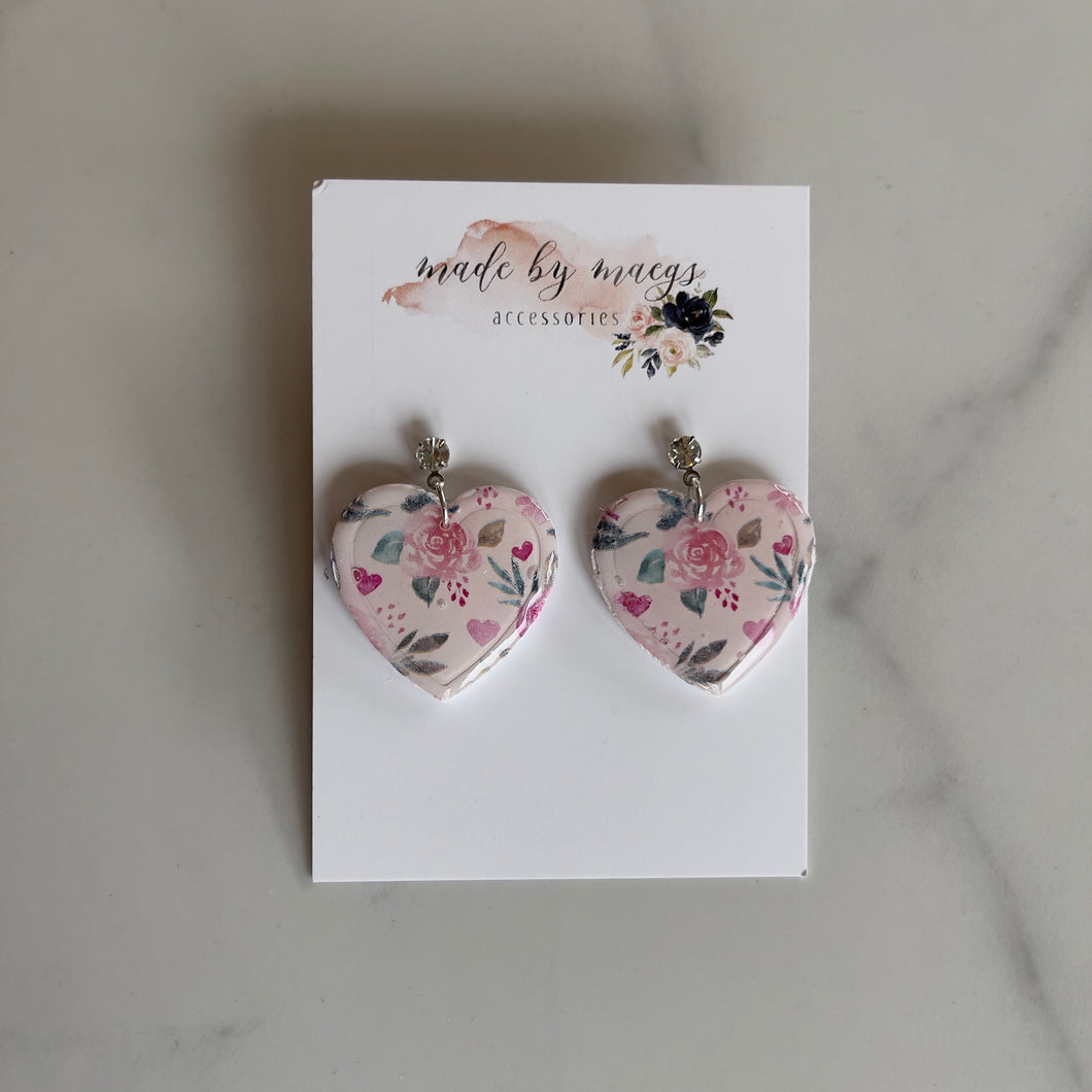 Date Night - Floral Heart Dangles