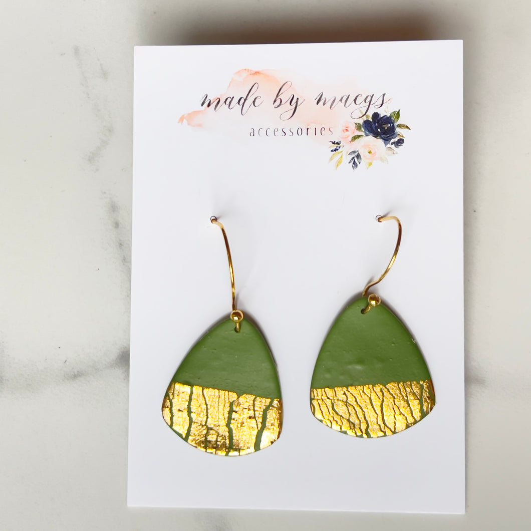 Olive + Gold Rounded Triangles